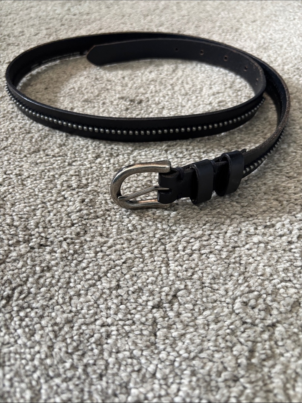 Express faux leather/silver studs thin belt